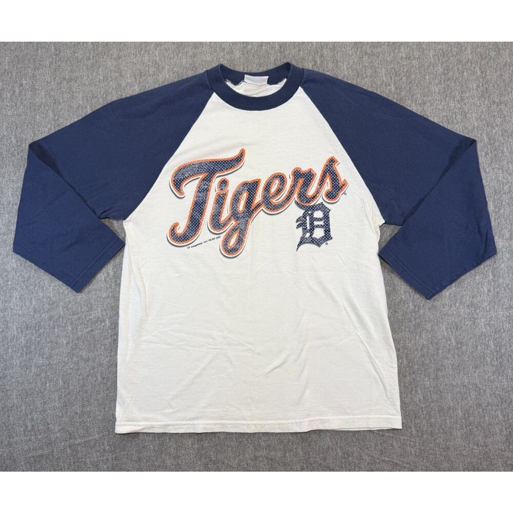 CSA Detroit Tigers Youth Baseball T-Shirt-Size XL/White+Blue/MLB